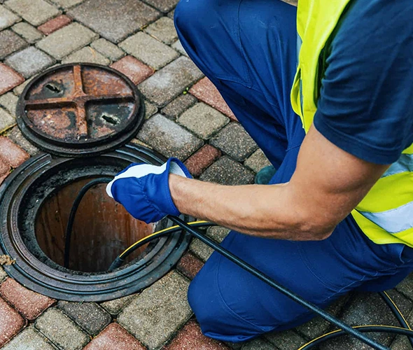 A technician repairing a drain, representing professional drain pipe cleaning and repair services.